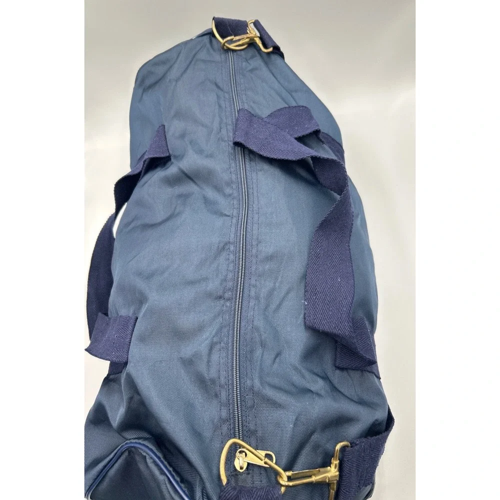 Vintage Western Sizzlin Steakhouse Navy Blue Nylon Duffel Bag Retro 80s Travel